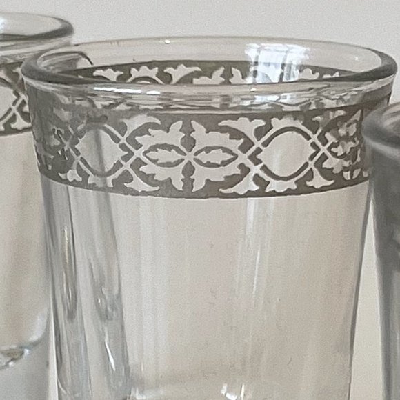 Vintage Sterling Silver Overlay Cocktail Shot Glasses- Barware, Set of 5 - Picture 12 of 14